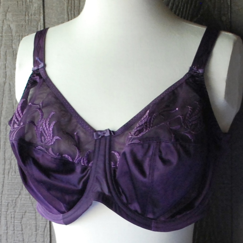 NWOT Elomi 38F Purple Underwire Bra